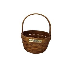 1991 Longaberger Discovery Basket w/Stationary Handle 5.5"RD x 3.5"H